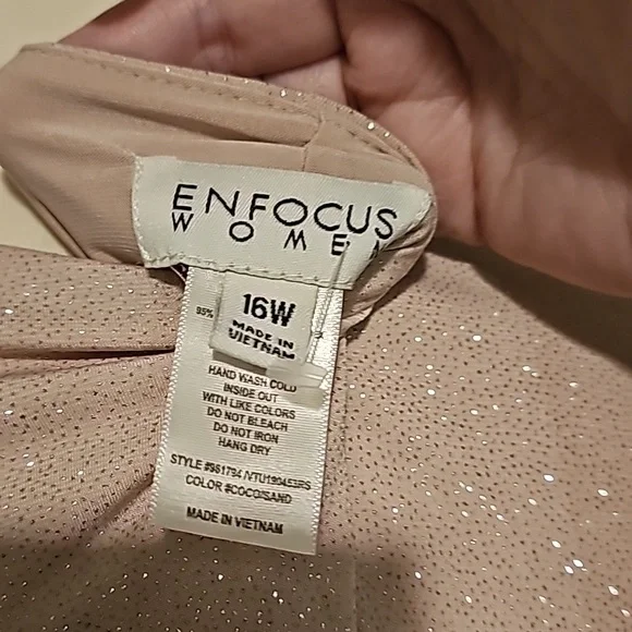 EN FOCUS Studio woman Sparkly Nude + Gold Sheer Tank Dress 16W NWT - Picture 13 of 14